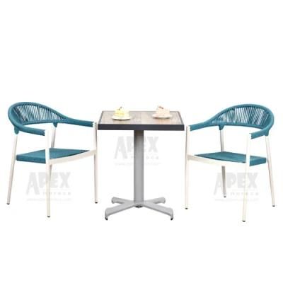 Modern Outdoor Furniture Leisure Garden Aluminum Rope Woven Dining Chair