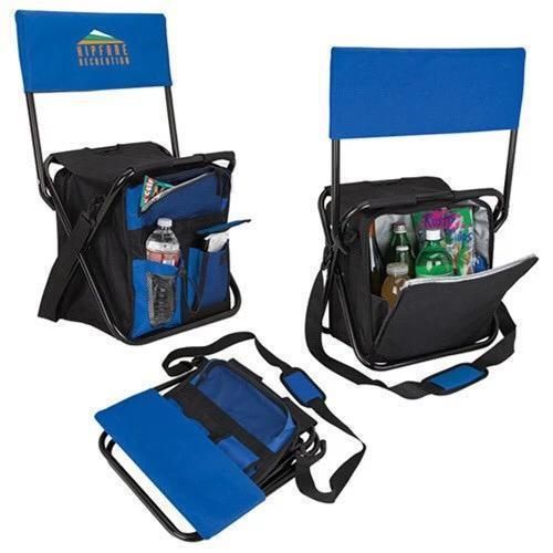 Removable Ice Bag Folding Stool for Camping, Fishing with Cap Holder and Zipper Bag
