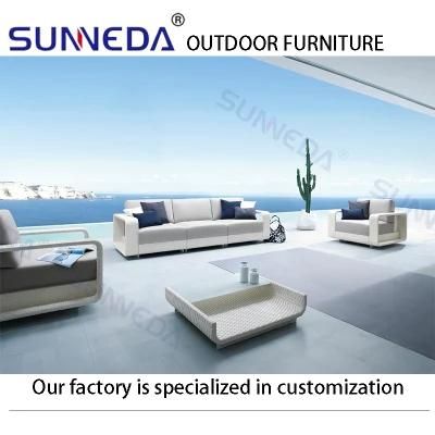 Outdoor Garden Full Aluminum Frame Rattan Wicker Table and Chair Sofa Combination