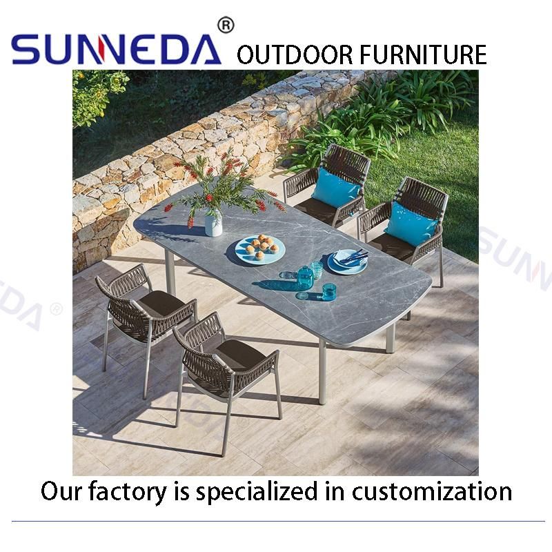 Flat Ribbon Garden Simply Modern Comfortable Stackable Chair with Cushion