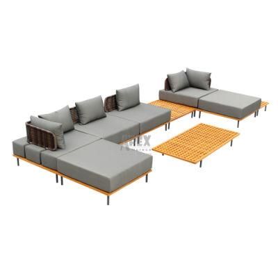 Outdoor Garden Luxury Wooden Teak Lounger Waterproof Sofa Set
