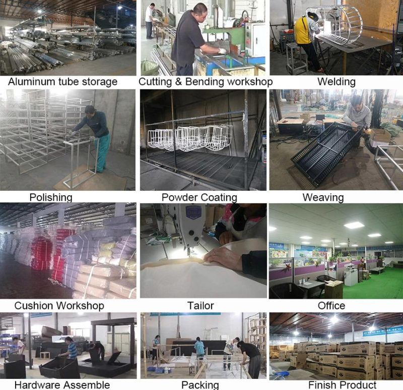 Patio Garden Aluminum Powder Coating Rope Weaving Outdoor Furniture Sofa