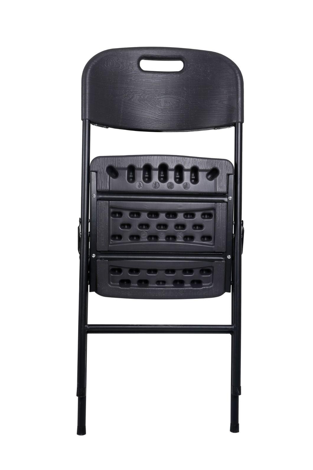 0utdoor Wooden Chair/HDPE Foldable up Chair/HDPE+ Stainless Frame/Portable PE Wooden Pattern Chair