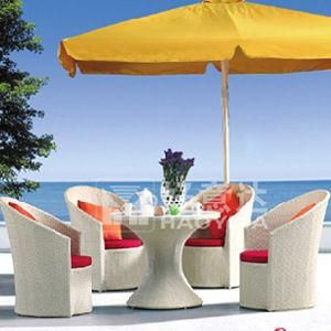Patio Rounded Rattan Table and Chair for Cafe Bistro Hotel Hall