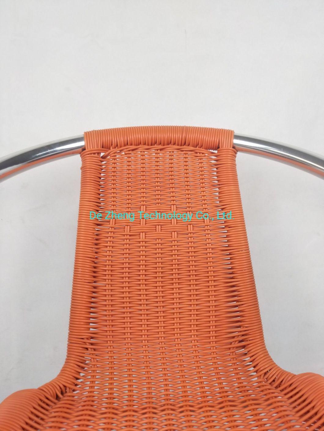 Outdoor Coffee Shop Metal Aluminum Frame Enforce Bar PE Rattan Furniture