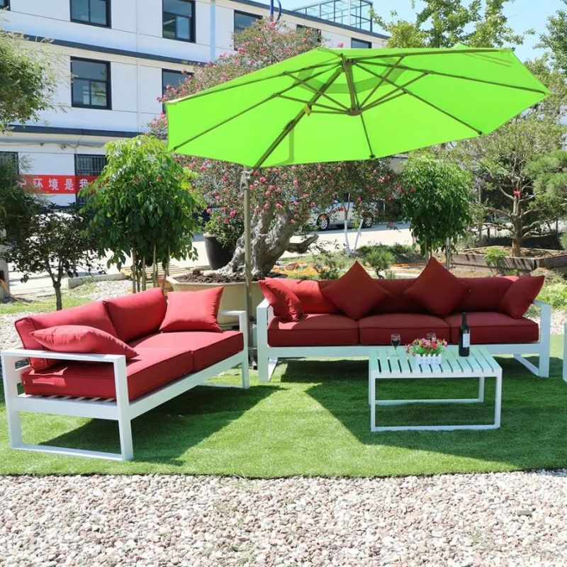 Aluminum Profile Outdoor Sofa Furniture White Color Leisure Outdoor Sofa Sets