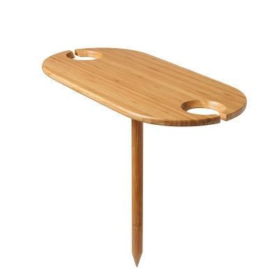 Outdoor Wine Holder Bamboo Table
