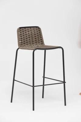 Brown Color Metal Chair with Textilene Rope