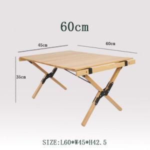 Uplion Foldable Portable Outdoor Camping Table Wooden Folding Egg Roll Table