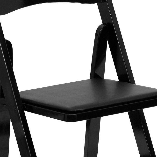 Black Resin Stackable Lightweight Wimbledon Folding Chair for Outdoor Wedding