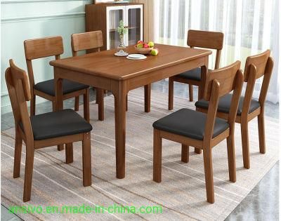 Hot Sale Rectangelar Solid Wood Dining Room Furniture 100% Natural Wood Dining Table for Home