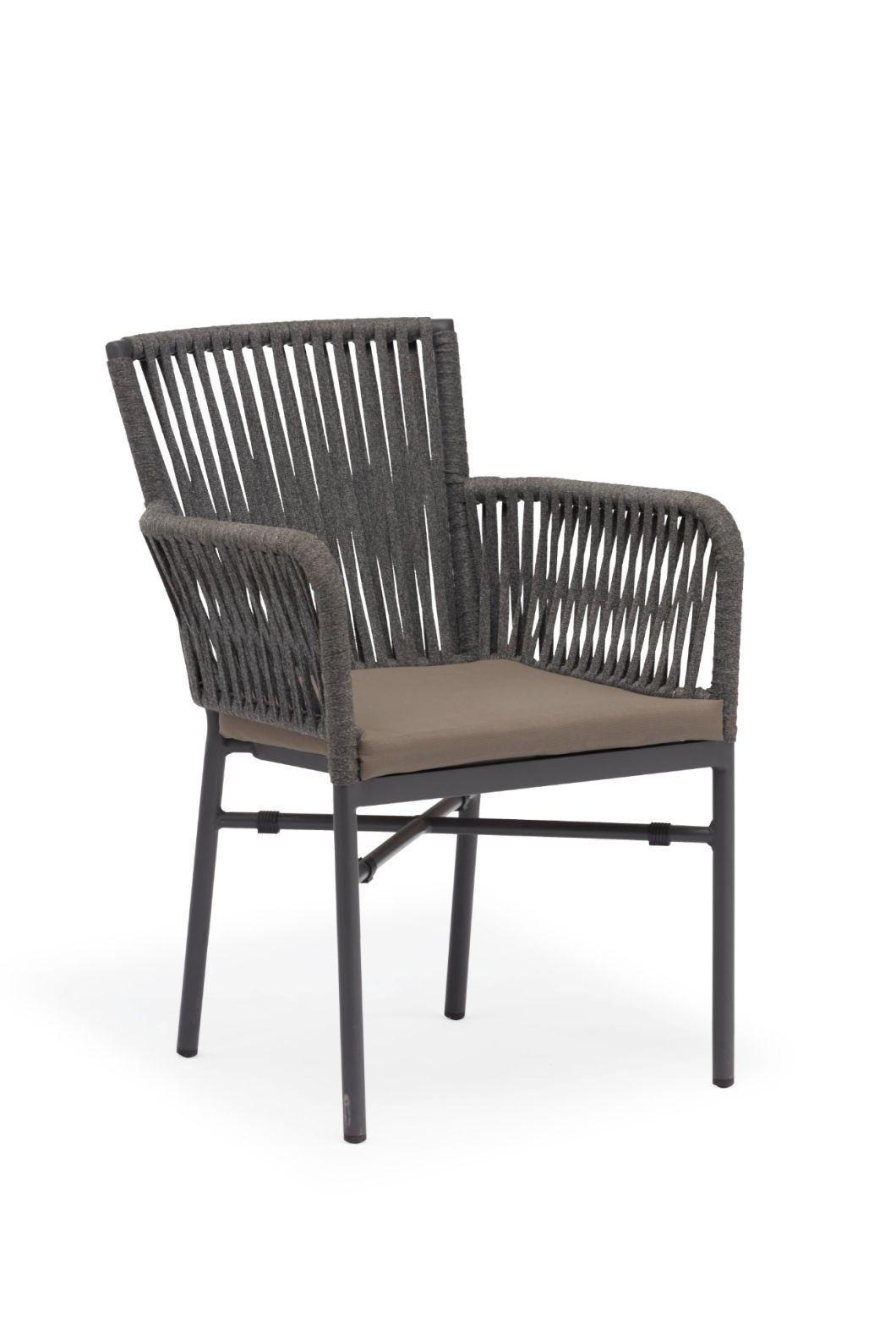 Weather-Resistant Handwoven Rope Chair for Terrace