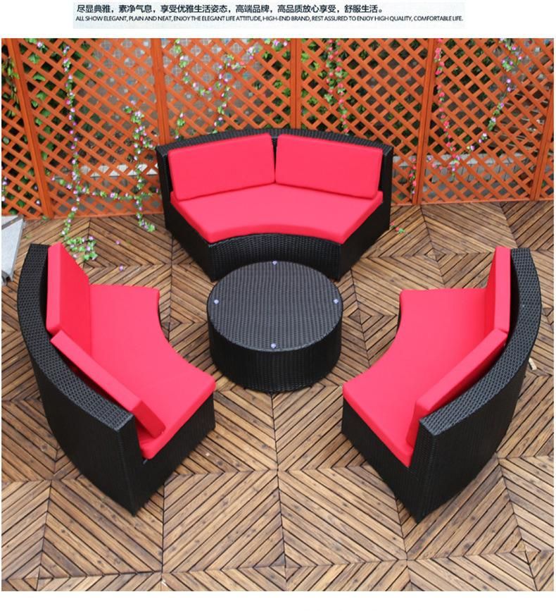 Round Rattan Sofa Leisure Sofa Tea Table Combination Sofa