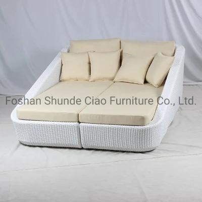Outdoor Garden Wicker Furniture Square Sun Lounge Patio Rattan Daybed