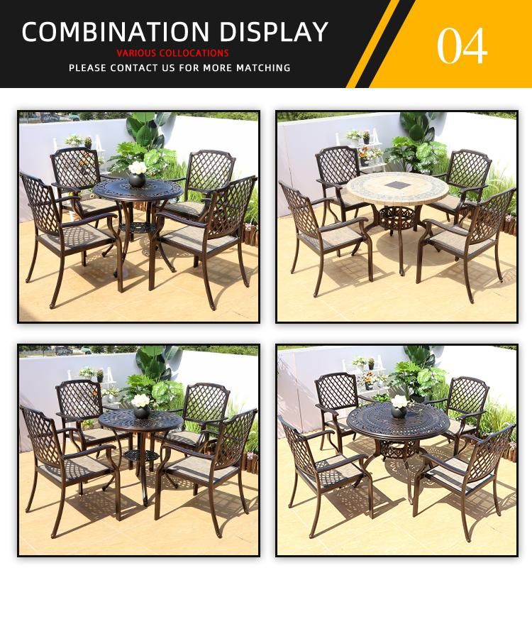 High Quality Dining Table Cast Aluminum Outdoor Patio Garden Furniture
