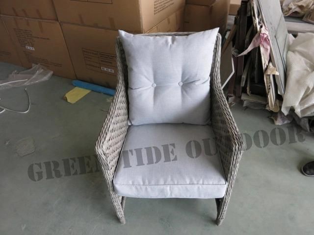 Outdoor Rattan Garden Furniture Bistro Sofa Set 4PCS with Ottoman