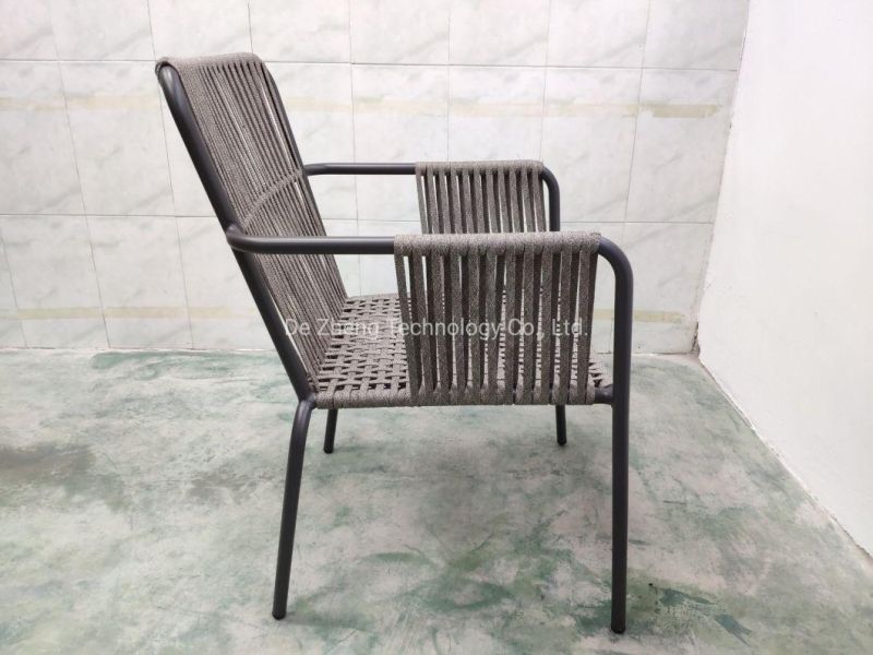 Garden Outdoor Restaurant Rope Chair for Hotel Dining with Waterproof Cushion