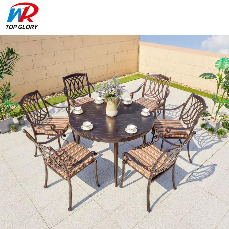 6 Seaters Outdoor Garden Patio Luxury Conversation Cast Aluminum Furniture