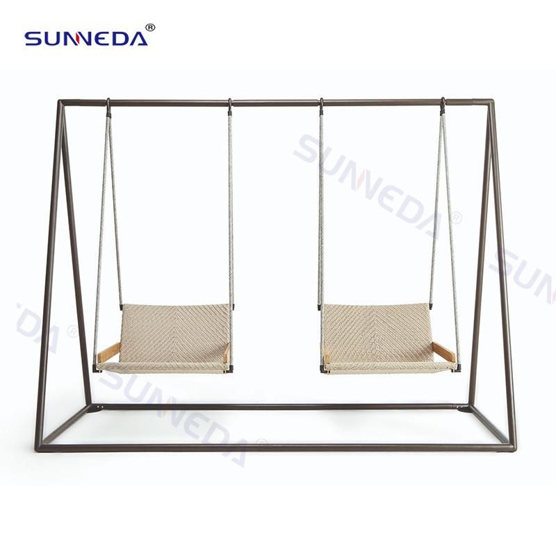 Sunneda Outdoor Furniture Leisure New Style Aluminum Swing Chair with Rope