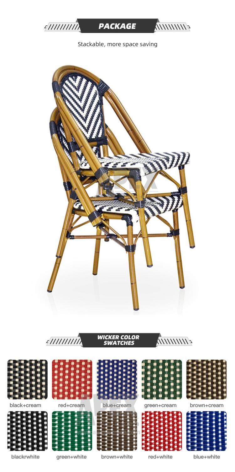 Outdoor Aluminum Frame with Resistance UV-Rattan Bistro Chair
