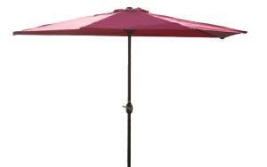 10 FT Steel Pole Outdoor Garden Courtyard Half Crank Umbrella