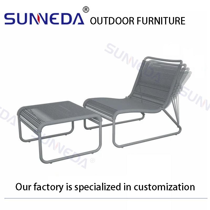 Creative Modern High Back Aluminum Frame Lounge with Waist Pillow