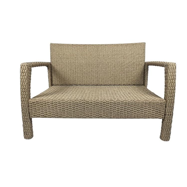 Hot Sale Modern Outdoor Aluminum Frame Sea Grass Color PE Rattan Sofa
