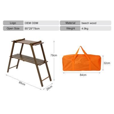 New Garden Two Floors Camping Wooden Table