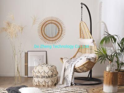 Outdoor Patio Rattan Wicker Hanging Egg Swing Chair with Metal Stand