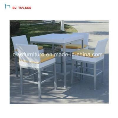 C-Outdoor Garden Rattan with Exposed Tube Bar Table and Chairs