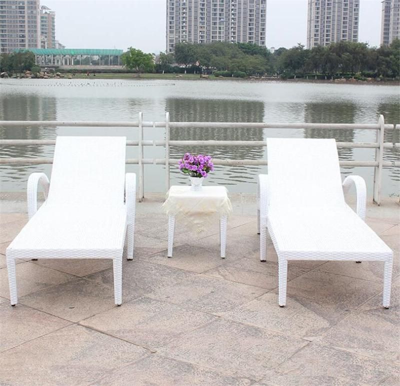 Leisure Imitation Rattan Reclining Bed Outdoor Chaise Lounge