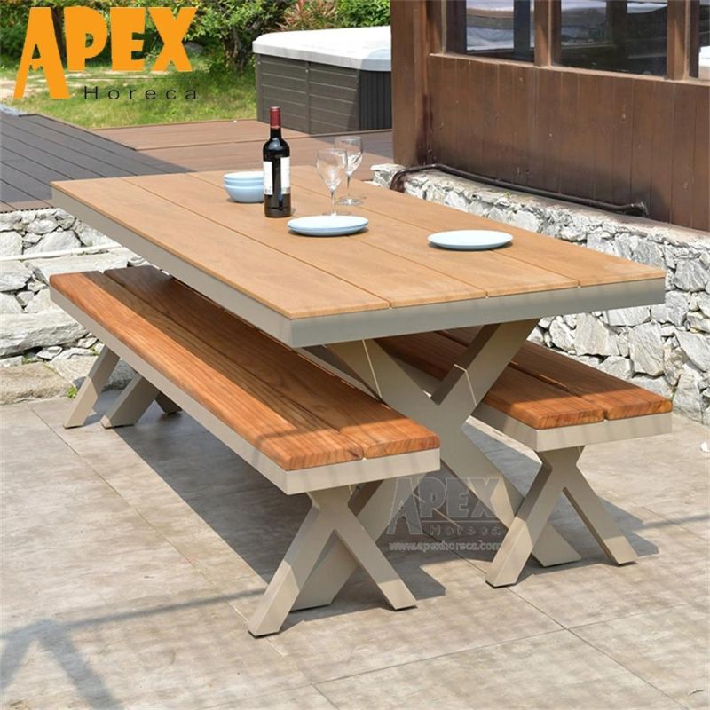 Outdoor Aluminum Frame Dining Room Waterproof Table Chair Furniture Set