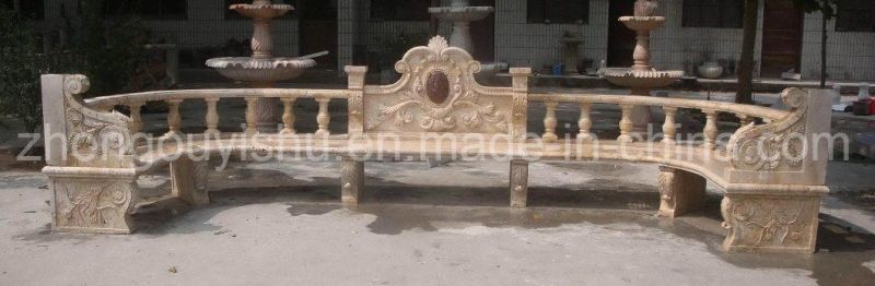 Garden Decoration Outdoor Furniture Stone Marble Carving Park Bench