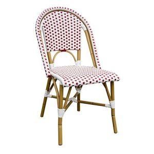 Hot Sale French Furniture PE Bistro Rattan Stacking Outdoor Dining Chair