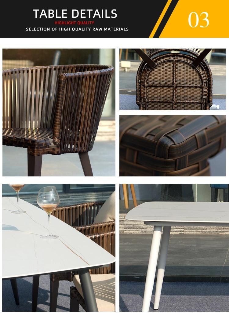 Terrace Furniture Set Combination Outdoor Garden Rattan Table and Chair