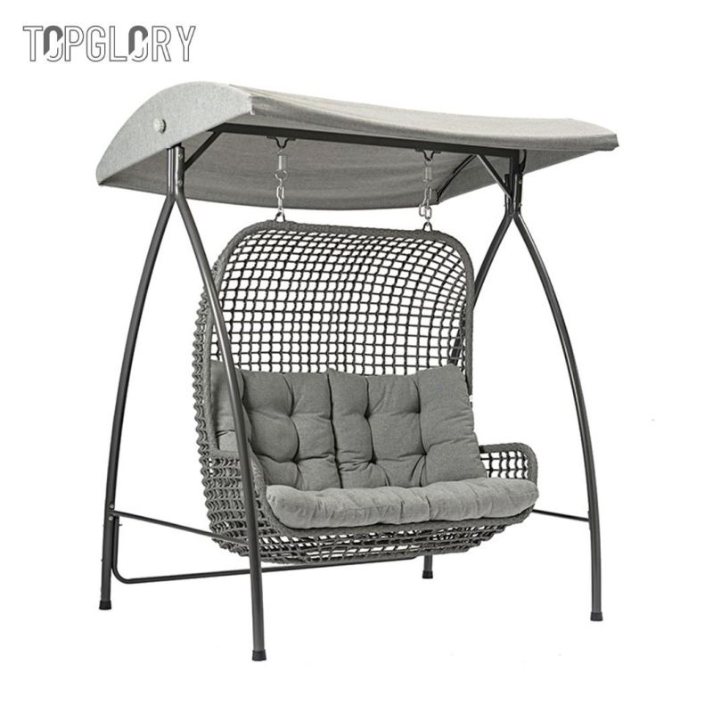 Hot Sales Quality Metal Frame Egg Swing Double Outdoor Chairs