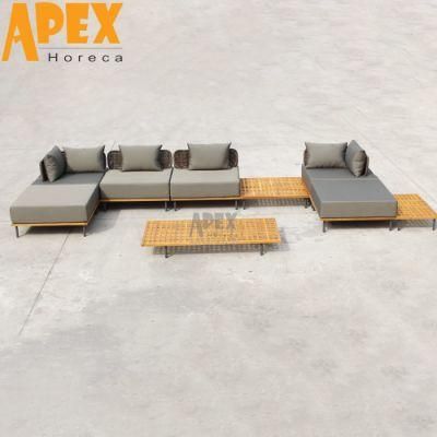 Wholesale Durable Aluminum Frame Rattan Rope Home Furniture Outdoor Sofa