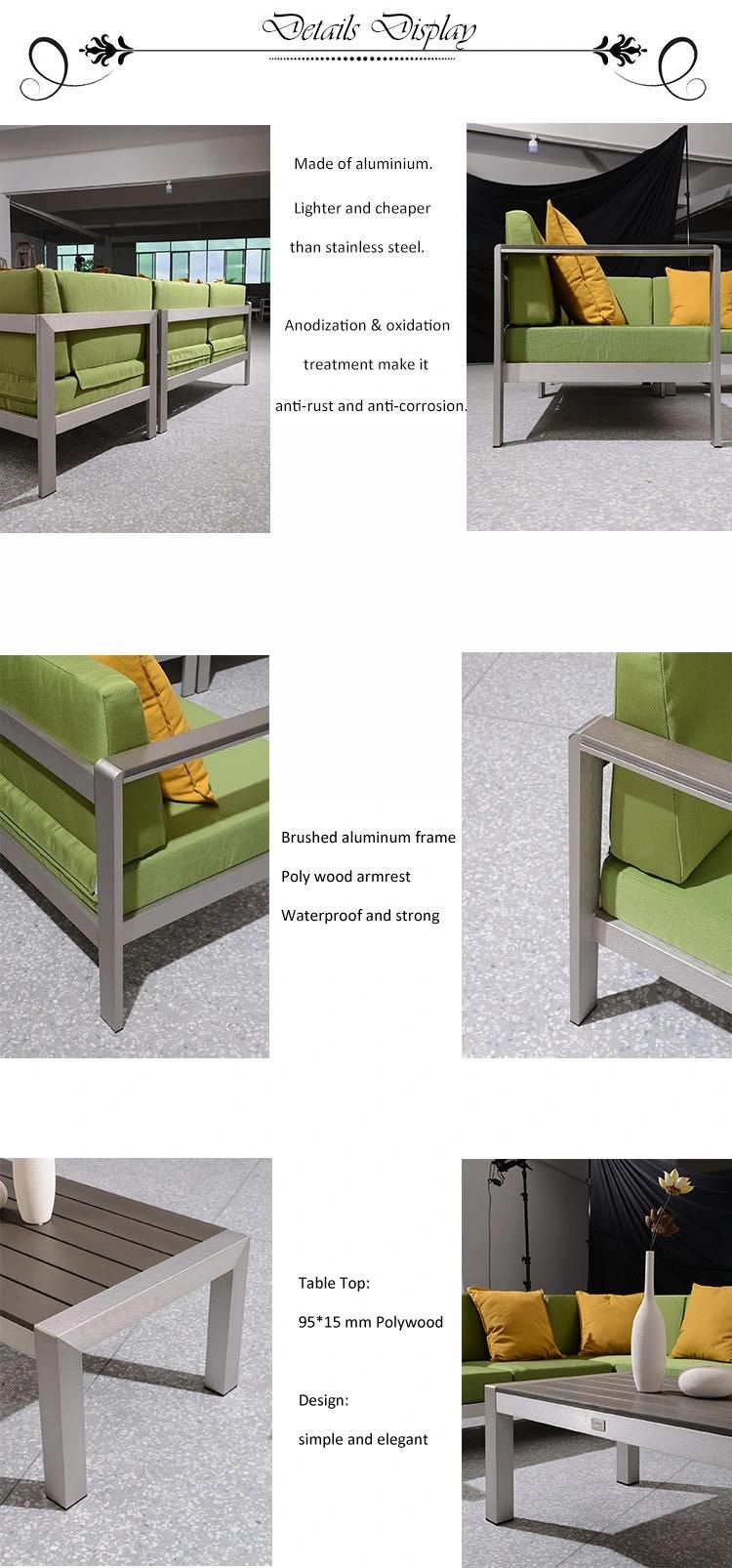 Aluminum Patio Leisure Outdoor Sofa Set for Hotel Pool & Garden