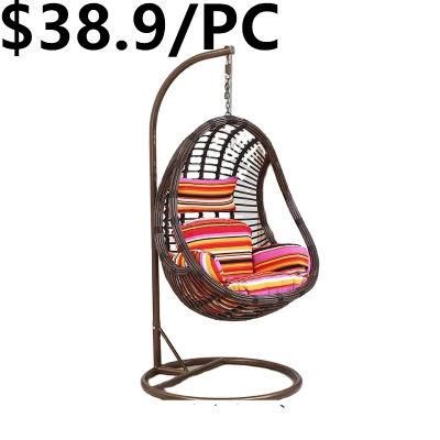Indoor Rattan Wicker Hanging Modern Furniture Swing Egg Shaped Chair