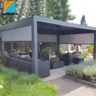 Garden Aluminum Gazebo Electric Opening Patio Pergola Louvre Roof Outdoor