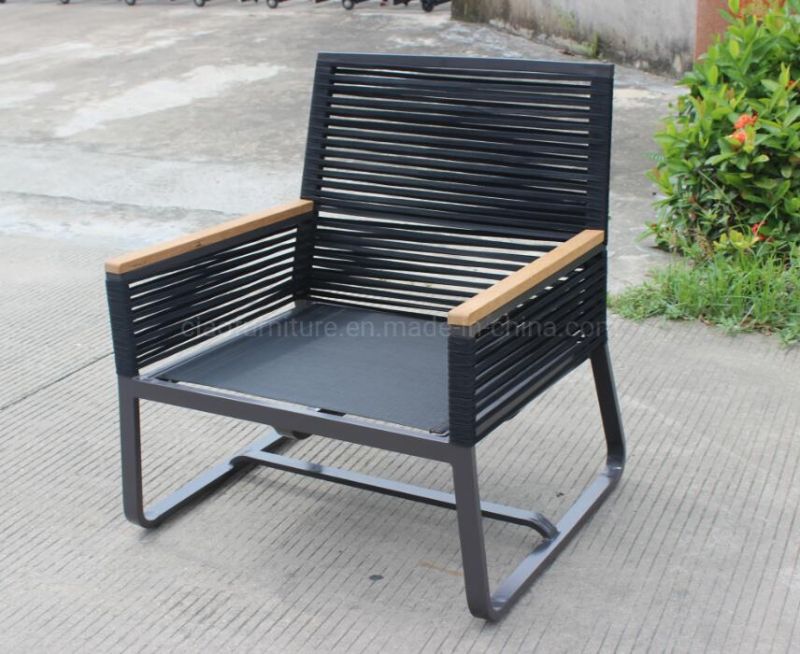 Leisure Rope Weaving Garden Dining Chair Outdoor Furniture with Cushion