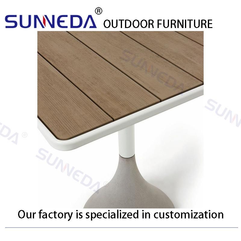 Outdoor Elegant Modern Single High Feet Teak Surface Bar Table