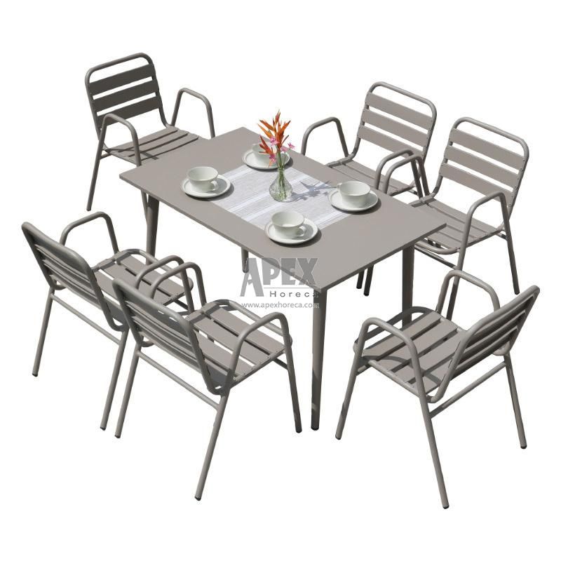 Aluminum Metal Stackable Dining Outdoor Restaurant Cafe Waterproof Silla Chair