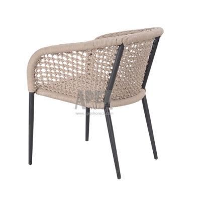 Hot Sale Outdoor Braided Rope Chair with Armrests for Balcony
