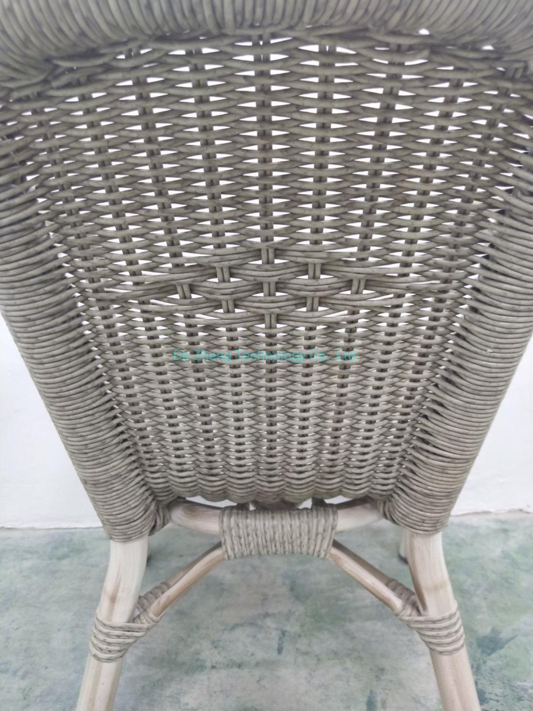 Circle Arms Triplet Round Aluminum Tube Legs Rattan Hotel Bar Outdoor Furniture for Dining Set