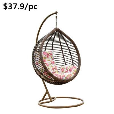Patio Cushion Hanging Steel Indoor Rattan Wicker Garden Swing Chair
