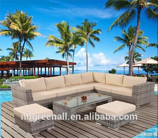 New PE Rattan Garden Outdoor Wicker Corner Sofa Set Furniture