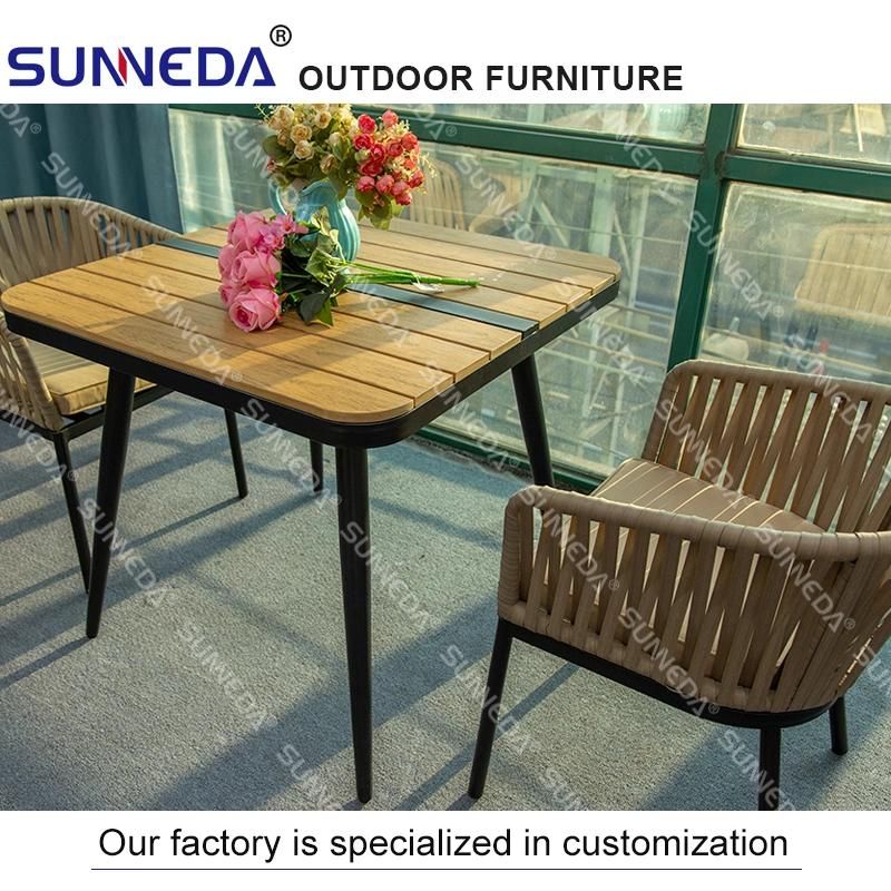 Wholesale Folded Outdoor Garden Furniture Table & Chair Set Plastic Wood Rattan