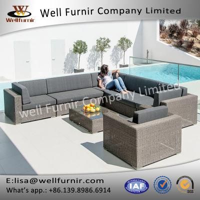 Well Furnir Shower Proof Round Synthetic Weave Rattan Sofa (T-003)