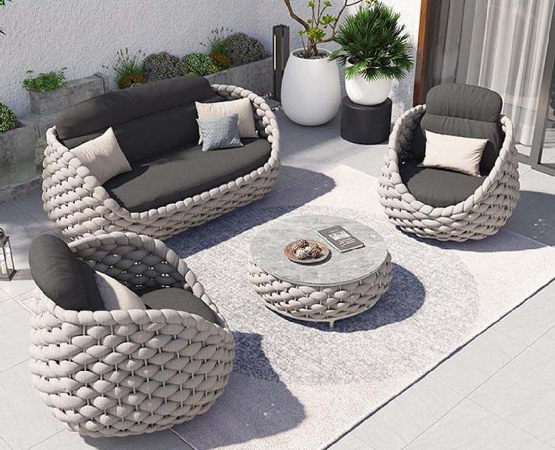Zhida Factory Wholesale Hotel Project Modern Outdoor Sofa Set Rattan Outdoor Garden Furniture Leisure Chair